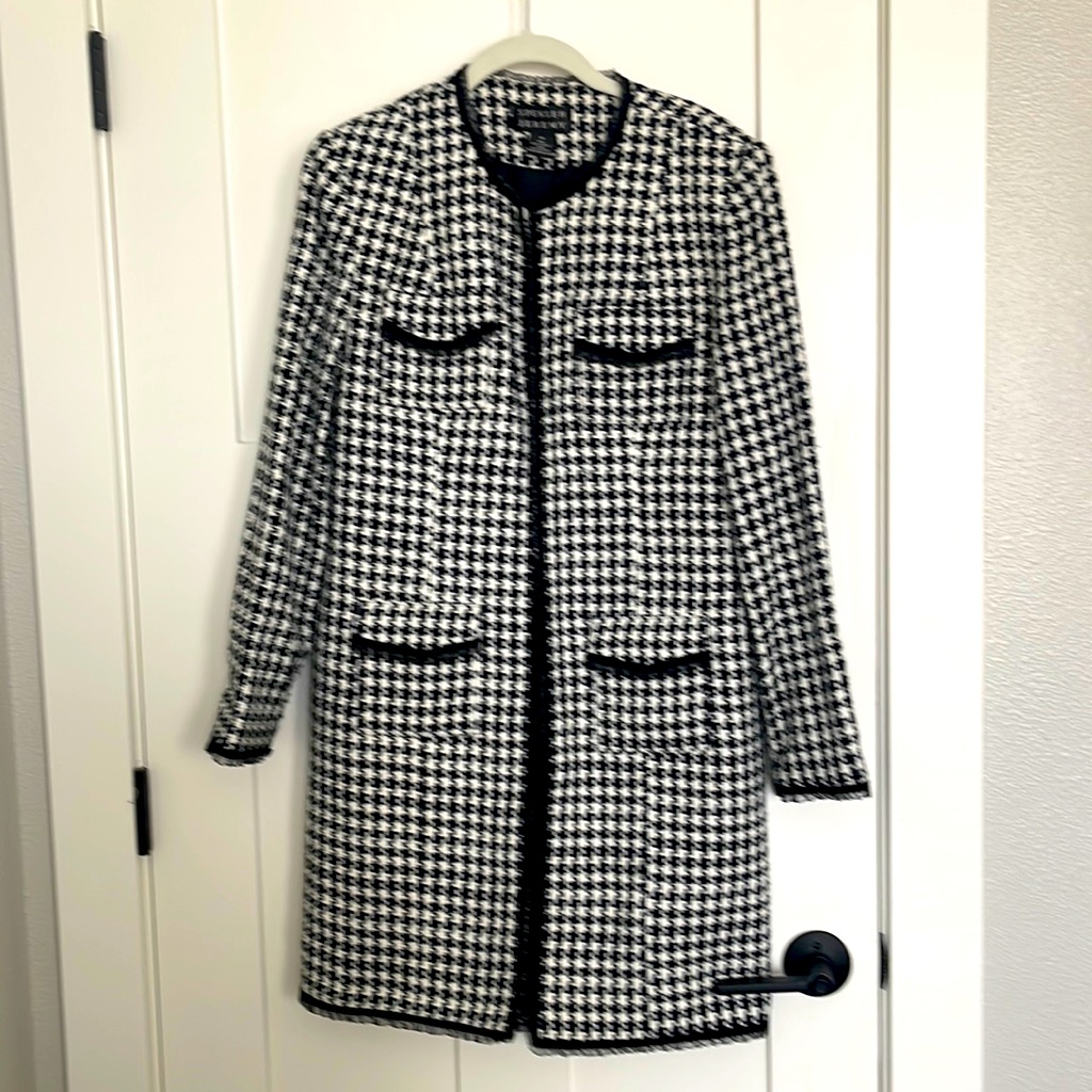 Houndstooth Long Jacket/Blazer